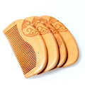 Private Label Eco Friendly Natural Peach Wood Portable Hair Styling Brush Thick Wide Tooth Pocket Hair Comb