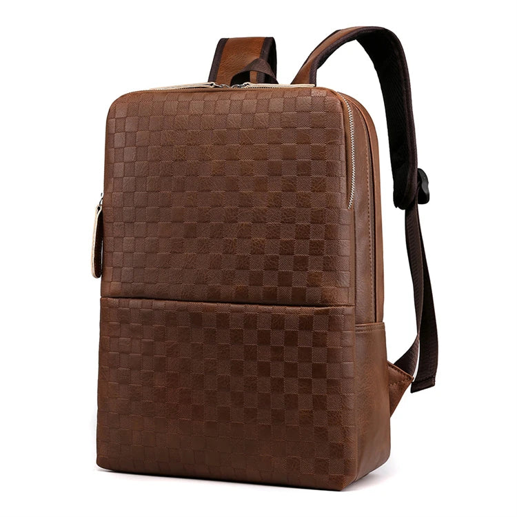 Wholesale Products Trending Vintage Retro Luxury Plain Minimalist 25l Business Work Stylish Pu Leather Backpack Men