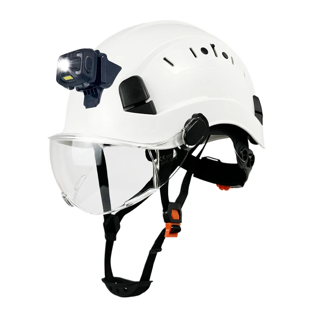 Industrial Safety Helmet with Visor Ear Muffs Hard Hat with Visor Vented Hardhats Construction Work Head Protection ANSI