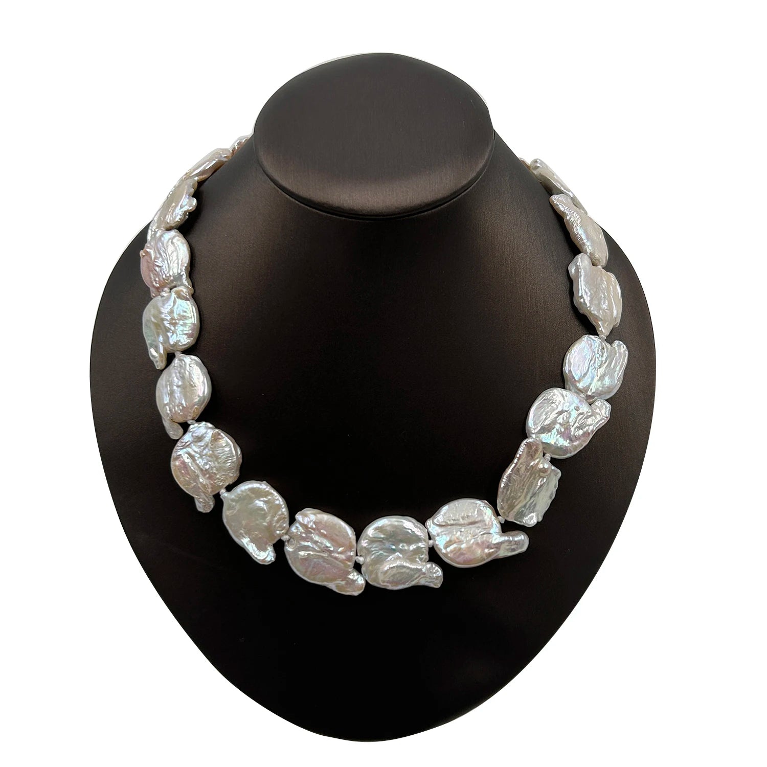 16-22 Inch Big Baroque Pearl Nature Freshwater Pearl Choker Necklace Pearl Size 15-18 mm