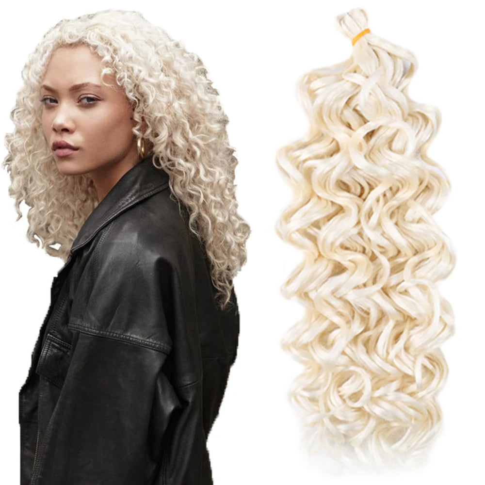 20 Inch Ocean Wave Afro Ocean Wave Synthetic Hair Extension Ocean Water Wave Crochet Braiding Hair Hawaii Curl