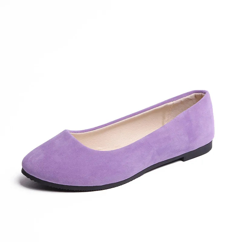 Cheaper Spring New Suede Korean Pointed Single Shoes Women's Candy Color Flat Bottomed Women's Shoes Flats