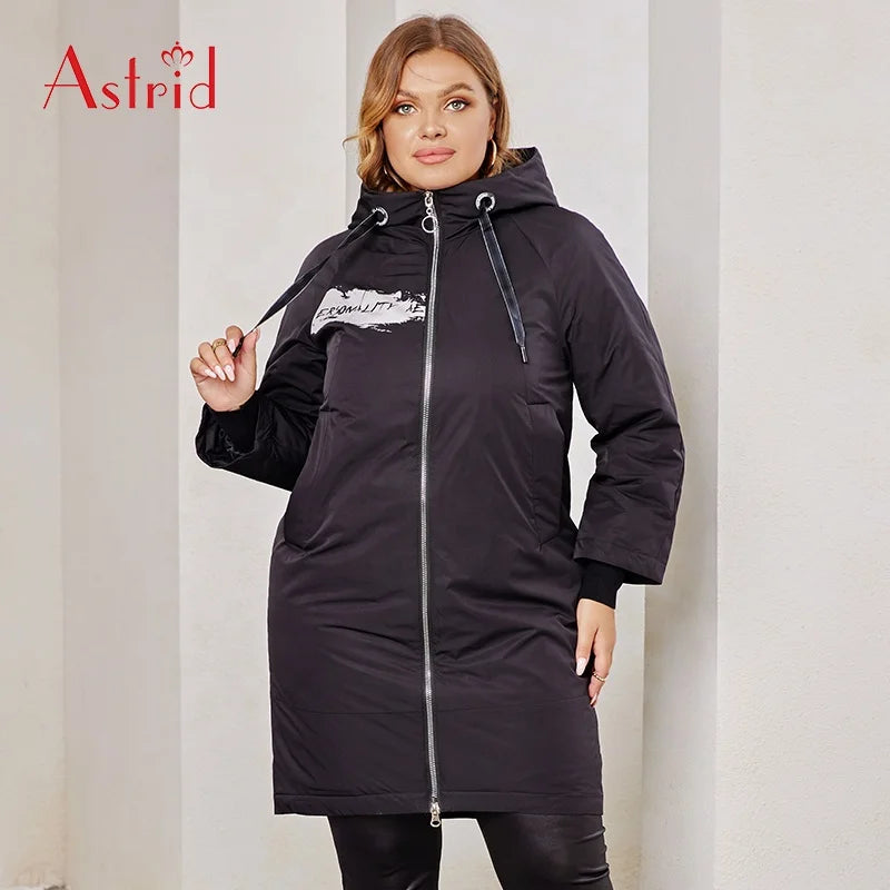 Wholesale Spring Coat Long Pocket With Hooded Autumn Thin Coat Office Fashion Outwear Casual Puffer Coat Woman