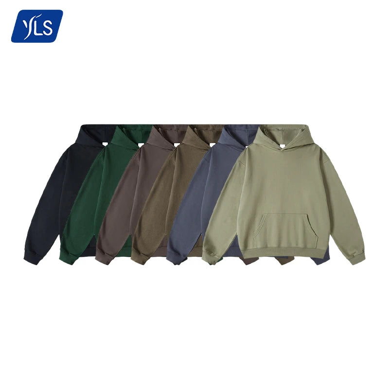 YLS Winter No Strings Oversized Unisex Pullover Thick Solid Custom Printed Eco-Friendly Breathable Mens Hoodie