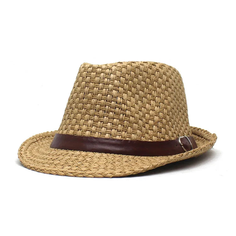 Custom Summer Straw Hat Panama Wholesale Fashion Men Wide Brim Fedora Straw Beach Hat