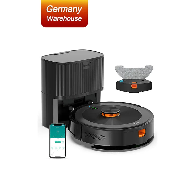 Bagotte Self-Emptying Robot Vacuum and Mop Stock Auto Wash Dock for Wet and Dry Cleaning for Hotels and Households