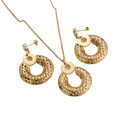 Risingmoon Luxury Stainless Steel Necklace Set 18K Gold Plated Big Hoop Earrings Jewelry Sets for Women