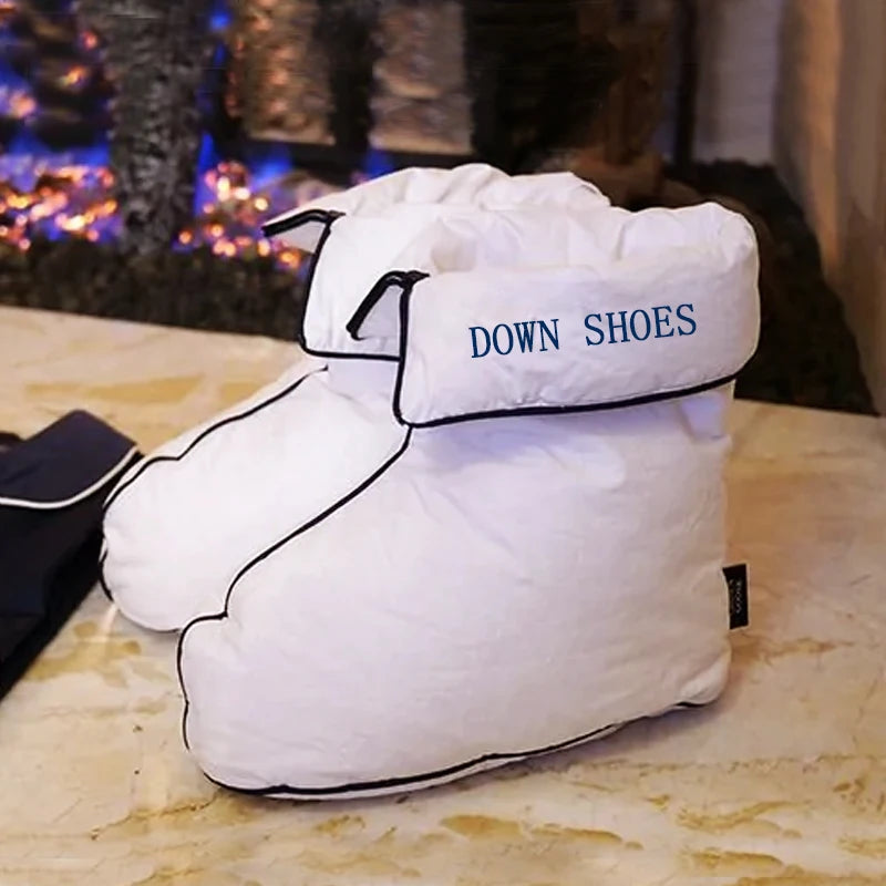 Winter Indoor Down Socks Warmer Boots Duck Down Filled Outdoor Sports Walking Socks Wholesale Custom