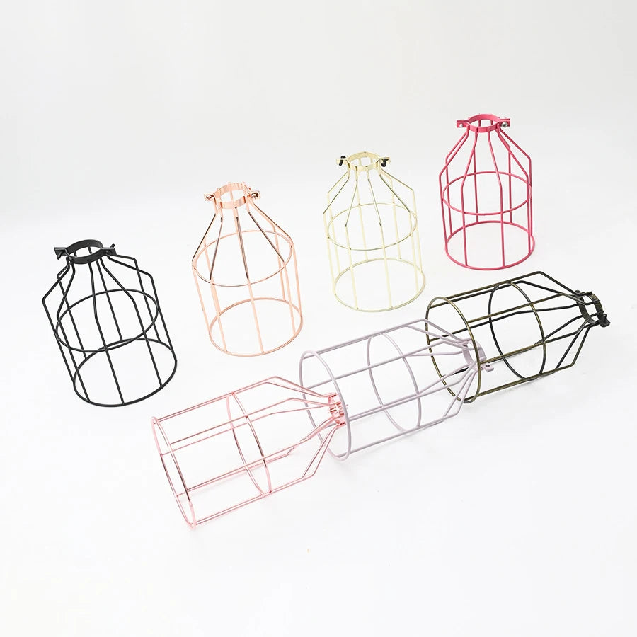 Hot Selling Retro Iron Lampshade Bird Cage Hanging Lights Shade Pendant Light Covers Frame