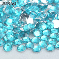 JUNAO Wholesale 2mm 3mm 4mm 5mm 6mm Blue Zircon Color Nail Strass Flatback Resin Crystal Rhinestones for Dress