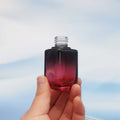 In Stock 35ml Gradient Green  Rectangle/square Dropper Bottle for Beard Oil Essential Oil Serum Bottle with Gold Cap