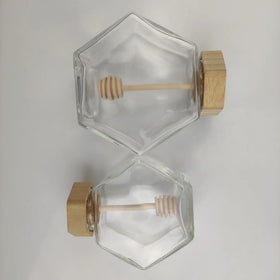 Best Selling High Borosilicate Glass Container Honey Jar clear Glass Food Storage Jar and Bottle with Airtight Bamboo Lid