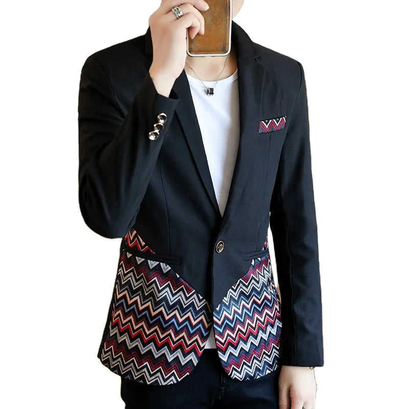 10% OFF M-3XL Autumn New Products Handsome Casual Ethnic Style Suit Men's Jacket Korean Trend Men's Suit Jacket