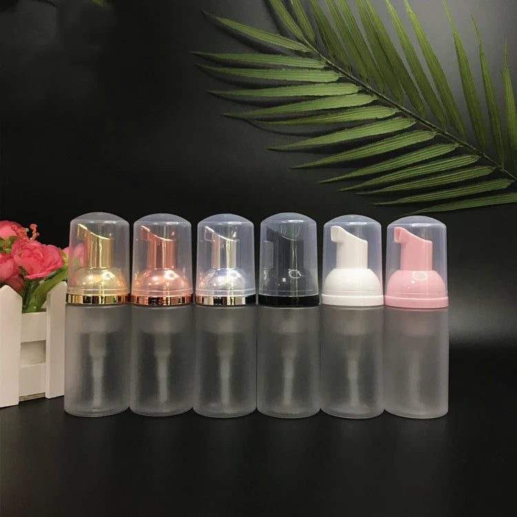 30ml Empty White Glossy/clear Frosted/clear Foam Pump Facial Cleanser Foaming Bottle PET Travel Small Shampoo Plastic Bottle