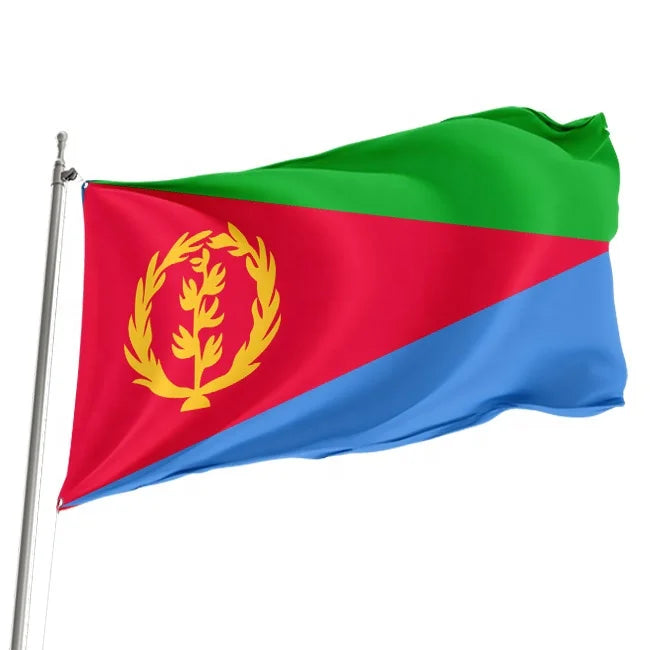 Promotion Custom Thickened Polyester Eritrean Flag Durable Embroidered Cloth Hengig Hengig Eritrea Flag