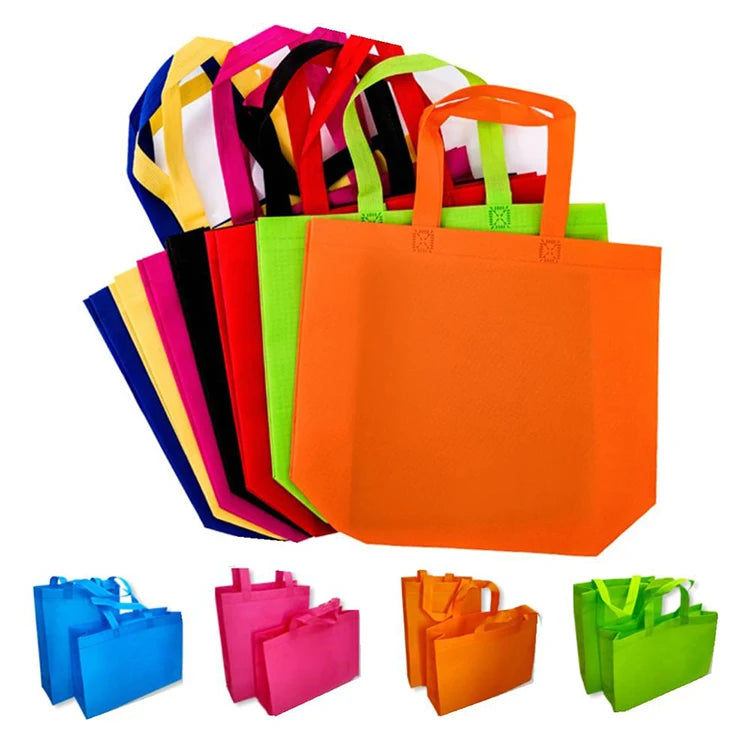 Wholesale Reusable Eco-friendly Custom Logo Non Woven Tote Bag CMYK Printing Small Size Bulk Pack MOQ 1000pcs Charming Brand