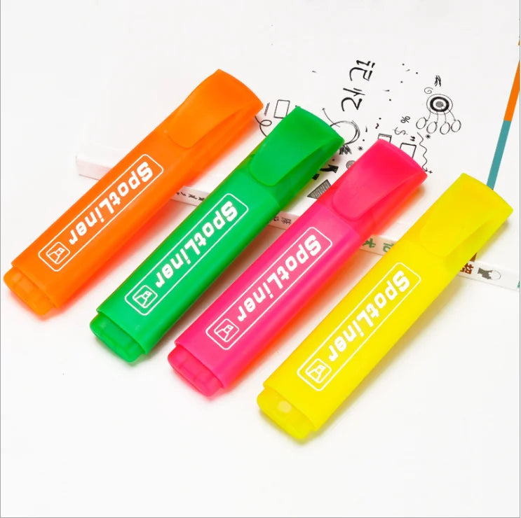 New Arrival Hot Sale Flat Shape Pastel Color Highlighter Set with Customer Logoboard Pen MegaBDM