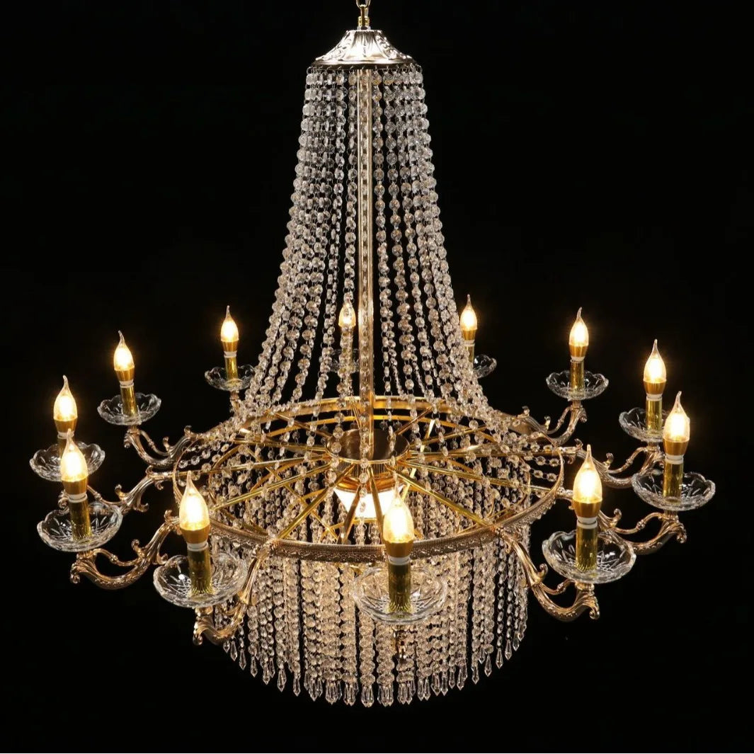 New Wedding Props Ceiling Twelve-armed European Style Crystal Chandelier Hotel Banquet Hall Wedding Hall Decoration Lighting