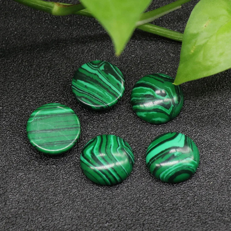 DIY Malachite Crystal Handmade Round Shape Gemstone Cabochon