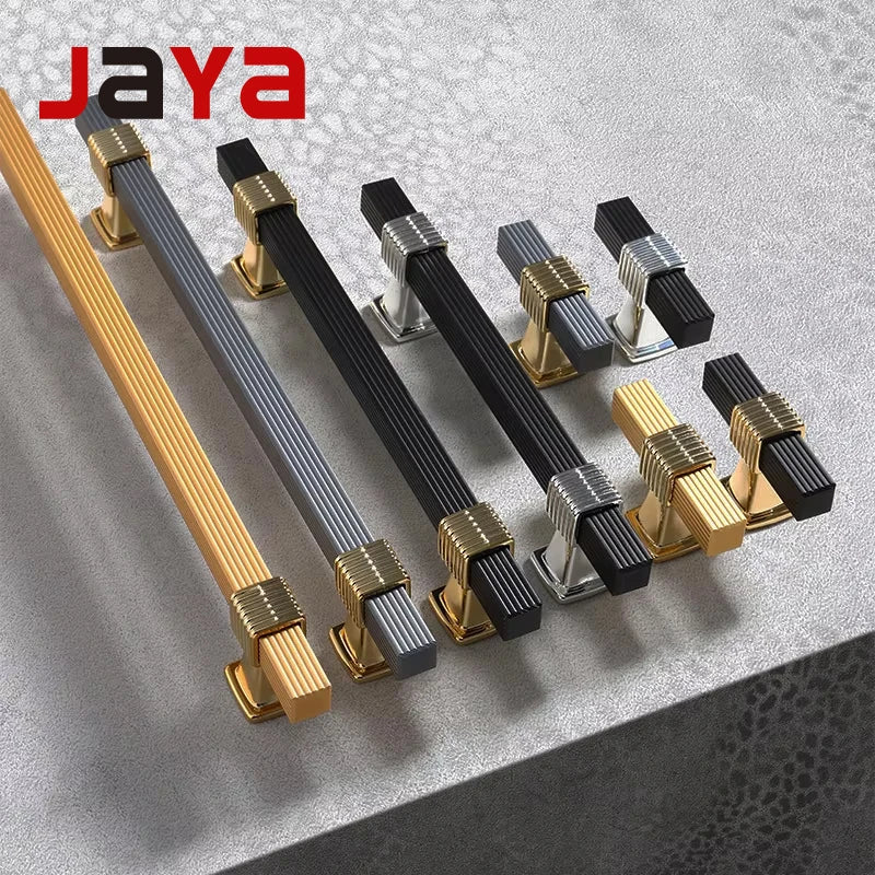 JAYA Knurled Door Brass Kitchen Handles Cabinet Hardware Modern Gold Handles for Cabinets Luxury Furniture Hardware Accessories
