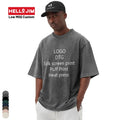 HELLO JIM Oversized Tshirt 100% Cotton T-shirt Manufacturer Streetwear Hip Hop Blank Acid Wash Custom Logo Vintage T Shirts