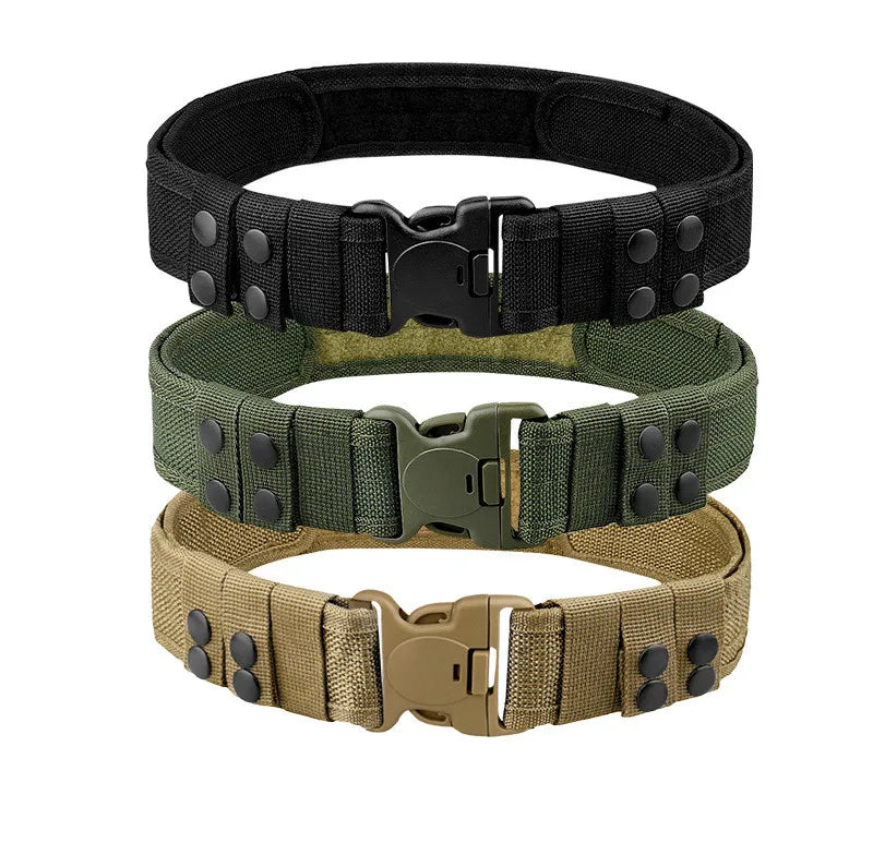 5cm Wide Outdoor Belt with Wrapped Edges Plastic Buckle Men's Canvas Belt Extended and Thickened Tactical Belt