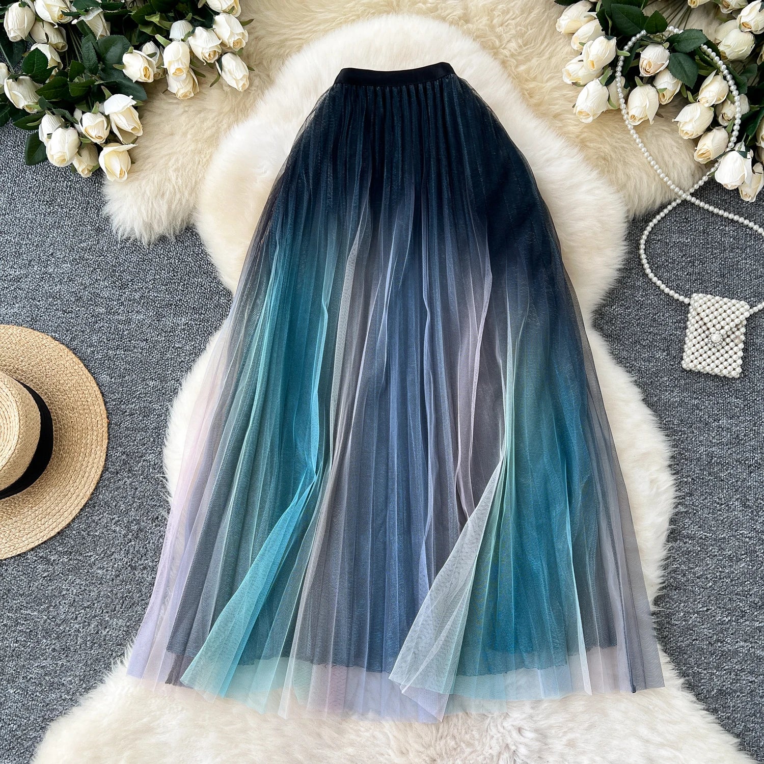 Boutique Wholesale 2026 Autumn New Fashionable and Versatile Slimming A-line Medium Long Pleated Women's Half Skirt