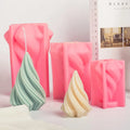 HY 3D Spiral Cone Candle Molds Silicone Pillar Candle Molds for Art Candle Soap Plaster Home Decor