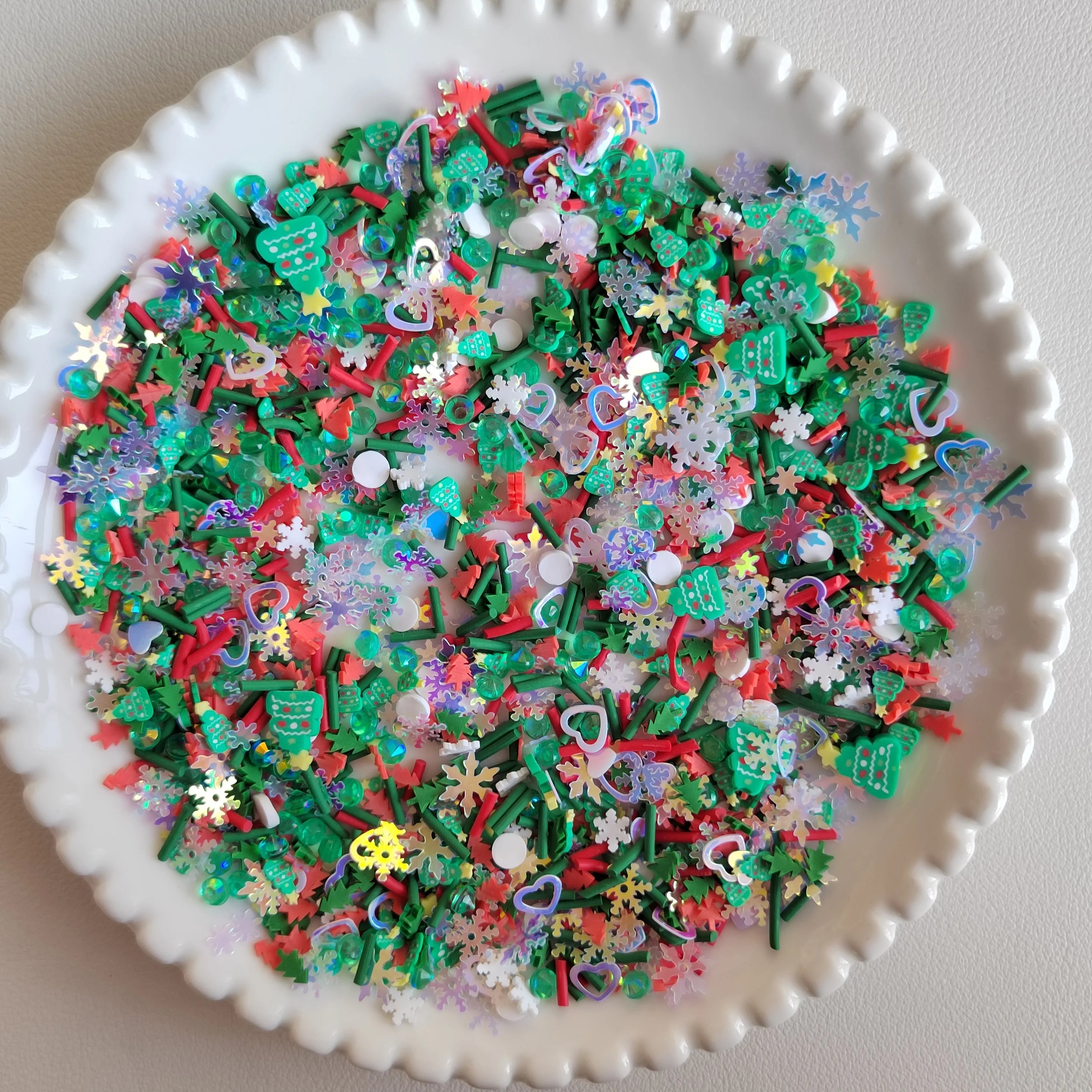 ChristmasTree Slices Polymer Hot Clay Sprinkles For Shaker Art Decoration DIY Crystal Slime Filling Accessories