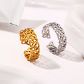 PVD Gold Hollow Out Celtic Triangle Knot Finger Bands Women Silver & Gold Color Hypoallergenic Stainless Steel Commitment Rings