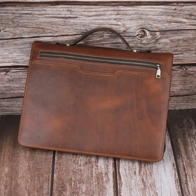 2022 Men Genuine Leather Crazy Horse Leather Retro Style Multi-functional Soft Laptop Briefcase Custom Logo Option for Office