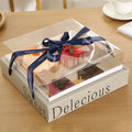 Wholesale French Simple Design Four-Palace Lattice Dessert Cake Baking Food West Point Packaging Boxes