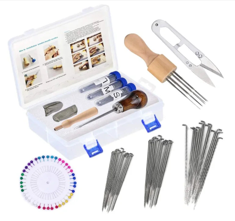Needle Felting Tools Kit with 60 Pcs Needles Felting Needles for DIY Felting Wool