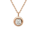 Simple Style Design 18K Real Gold Jewelry Round Shape Luxury Women Real Diamond  Necklace