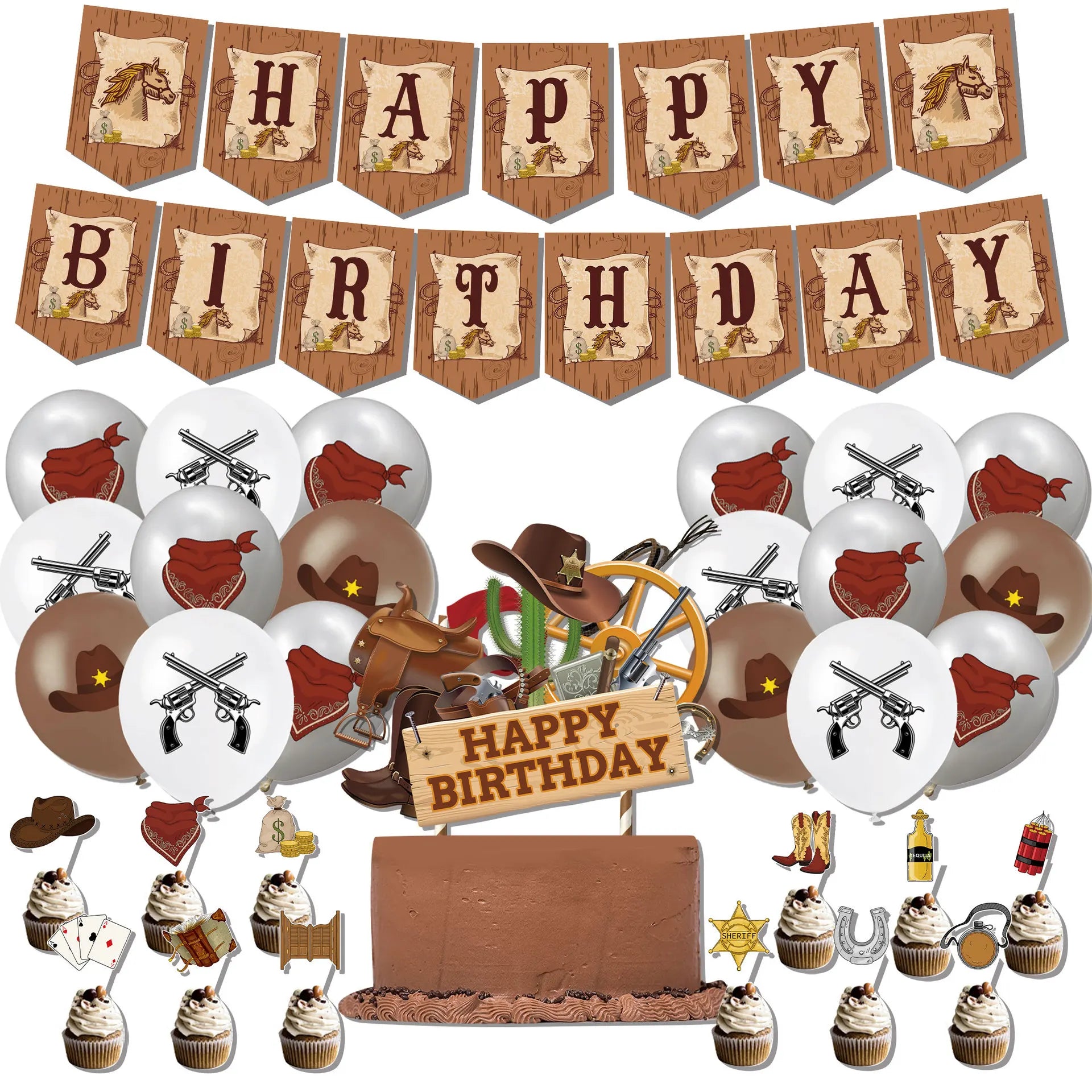 Hot Sale Yee Haw Garland Banner Cowboy Themed Party Western Themed Birthday Decorations