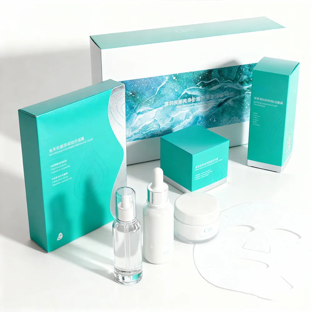 Custom Luxury Cosmetic Folding Packaging Size Perfume Bottle Skin Care Lotion Serum Essence Set Beauty Eco Friendly Paper Boxes