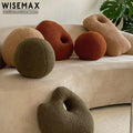 WISEMAX FURNITURE Nordic Home Furniture Round Red Fabric Cushion Cheap Irregular Shape Teddy Fabric Pillow for Living Room