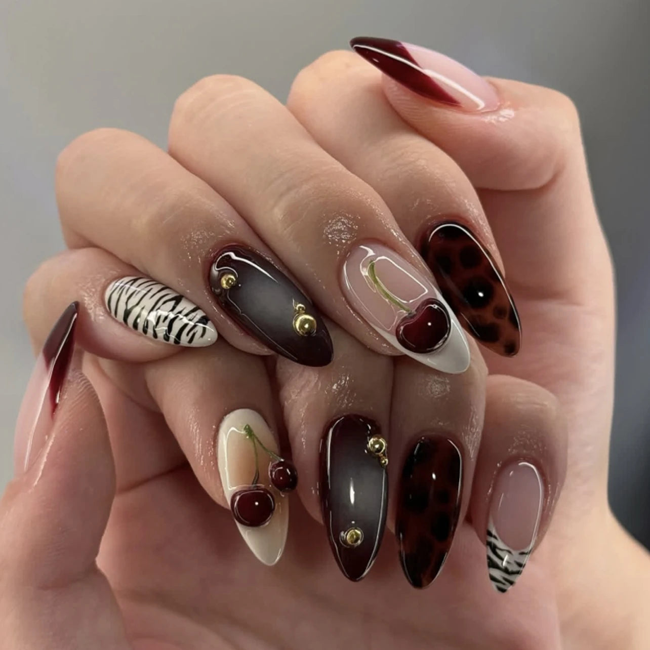 Dropshipping 24 Pcs Korea Imported ABS Acrylic 3D Art Acrylic 4122 Press on Nails Artificial Fingernails Customize False Nails