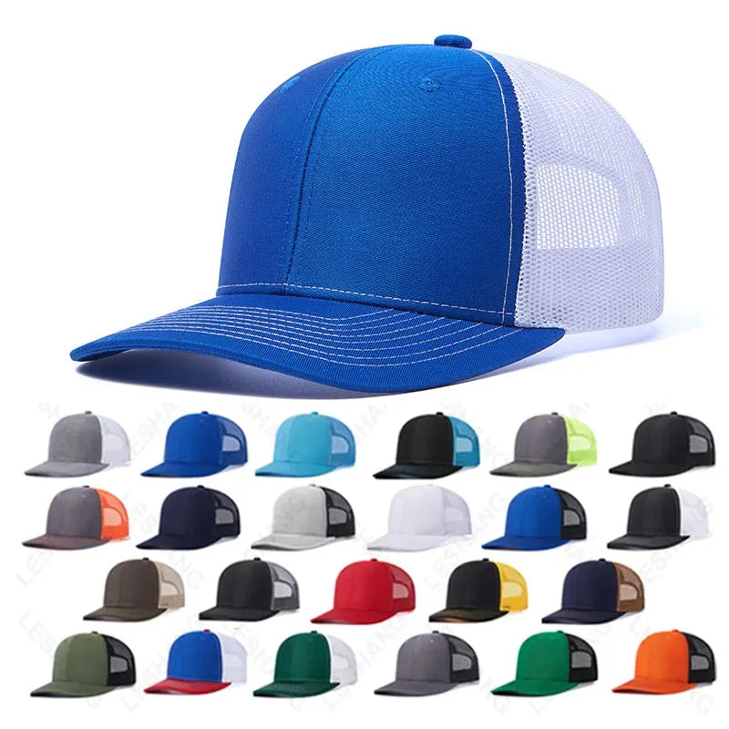 Blank Pre Curved Bill Mesh Baseball Snapback Cap Custom Logo Embroidery 112 Adjustable Sport Hat Outdoor Gorras