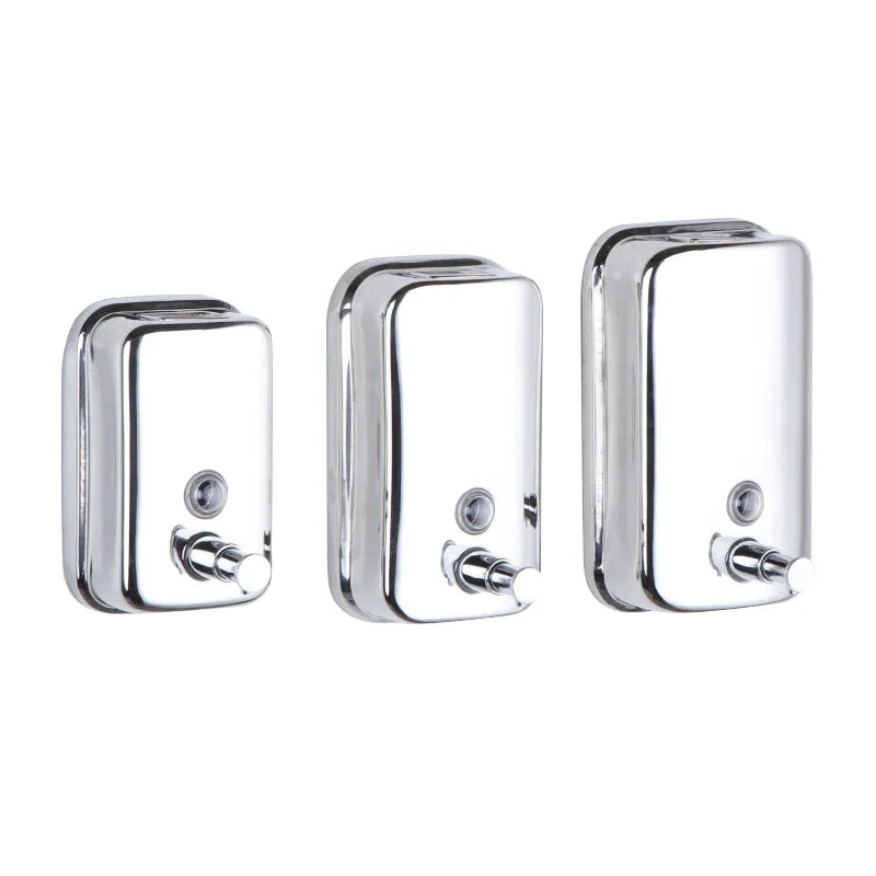 Chinese Factory Sales 500ML/800ML/1000ML 304 Stainless Steel Wall Mounted Liquid Soap Dispenser for Washroom