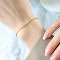 Fashion Simple 18k Gilded Stainless Steel Non-glossy Bracelet Jewelry Party Gift Bead Chain Girl Bracelet