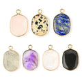 Flat Bezel Crystal Stone Hexagonal Charm Pendant Natural Crystal Charm Bracelet Bead Pendant for Diy Jewelry Making
