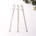 Laser "Cheers" Silver Mirror Acrylic Stirring Stick Coffee Drink Cocktail Tea Stirring Stick
