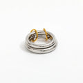 High End 18K Plain Gold Individuality Double Circle Linked Rings Stainless Steel Trendy Simple Gold Plated Jewelry
