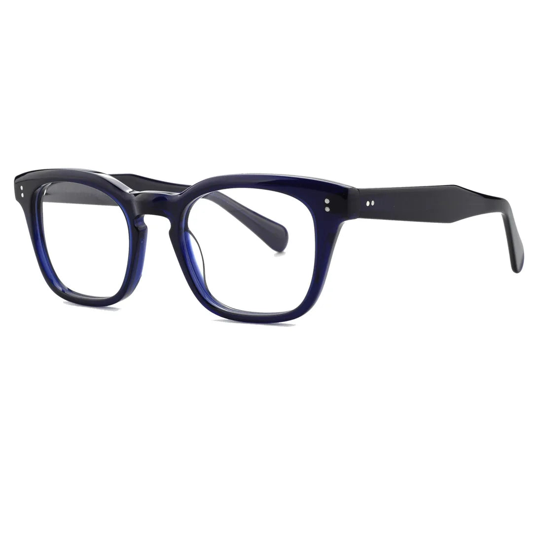 2026 Newest Thickening Acetate Cow Horn Vintage Rice Nail Square Large Frame Thick Leg Men and Women Flat Lenses Eyeglasses