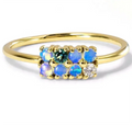 925 Sterling Silver Romantic Lattice Eternity Band Ring 18K Gold Rhodium Plated with Opal and Tourmaline for Weddings Parties