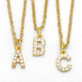 Factory Stock 26 Letters Micro-Inlay Pendant Necklace 18K Real Gold Fashion Accessories Copper Electric Jewelry