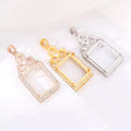 925 Pure Silver Antique Gold Pendant Setting for Jade Amber Jewelry Diy
