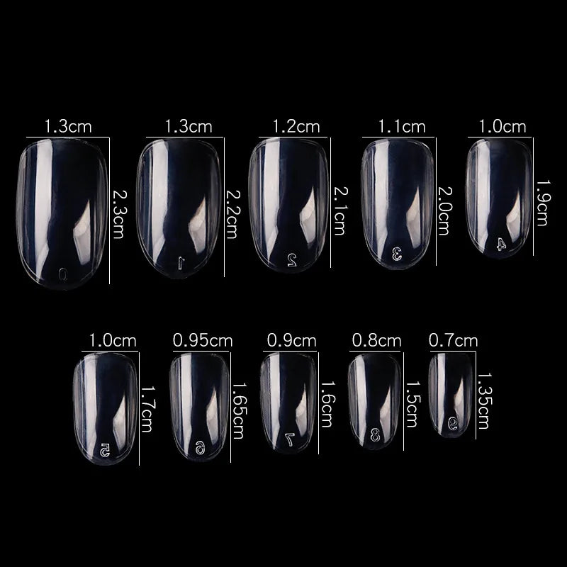 Short Clear Nail Tips 600pcs Full Cover Fake Nail Press on Oval Shaped Nail Tips