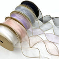 Wholesale 4cm Organza Ribbon Chiffon Ribbon with Golden Edge for Gift Wrapping DIY Crafts Bouquet Garland Baking Decoration